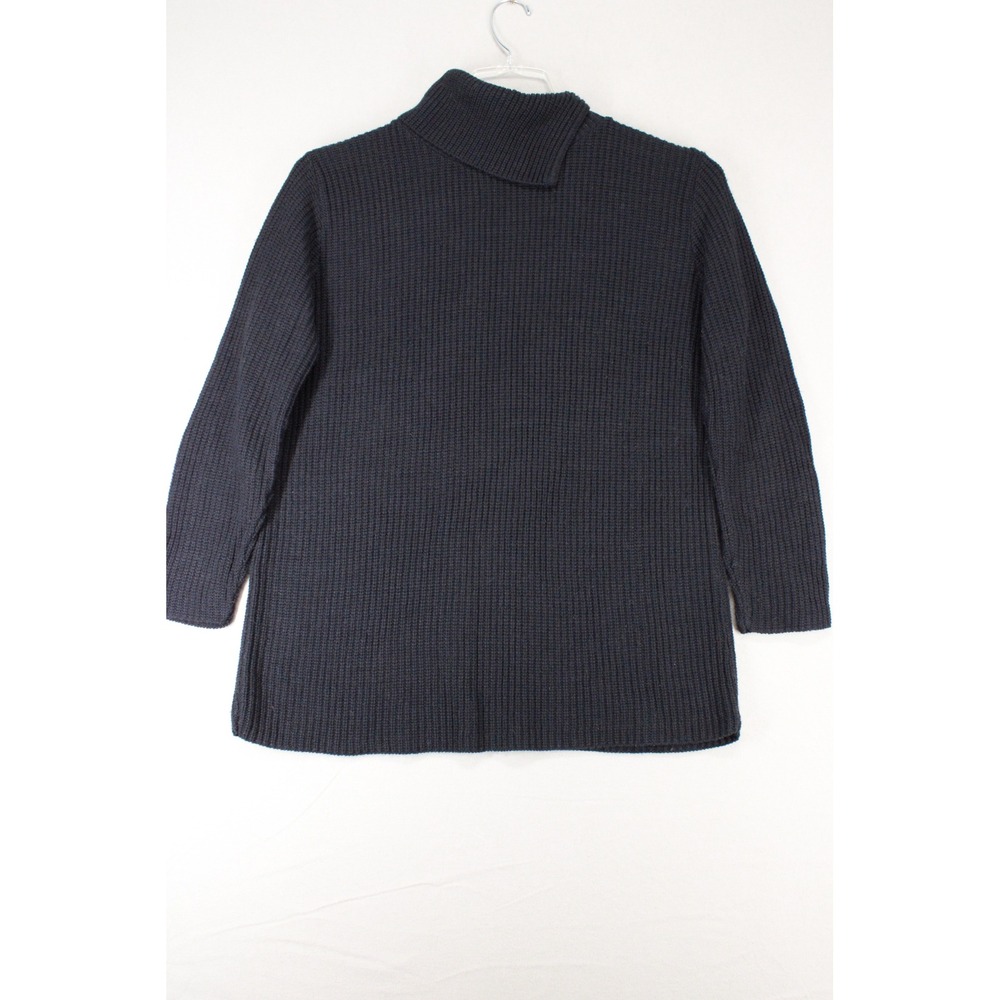 Bobbie Brooks Sweater Turtleneck S Black Acrylic Ribbed Knit Retro Minimalist